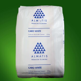 CARO White Feuerfestzement weiß 300 kg (12 Sack)