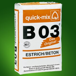 quick-mix B03 Estrich/Beton 25 kg 300 kg (12 Sack)